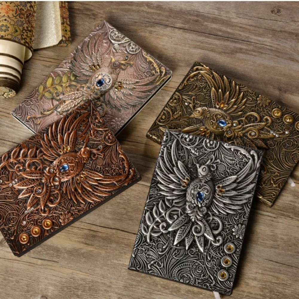 5⭐ Rated.🧡 Embossed Phoenix Journal
